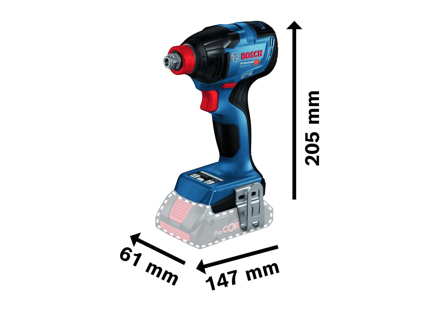 Bosch GDX 18V-210 C 18V Li-ion accu draaislagmoeraanzetter set (2x 4.0Ah accu) in L-Boxx - 210Nm-image