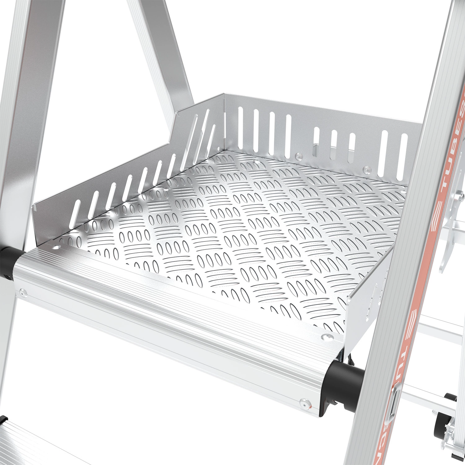 Little Jumbo 1702274303 Trekker Escabeau de palier - Simple - Aluminium - 1 x 3 marches - max. hauteur de travail 2,67m - roues