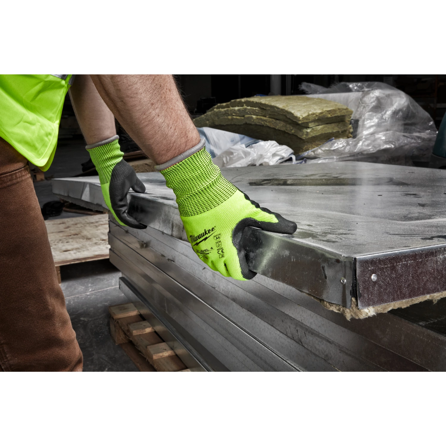 Milwaukee Hi-vis Gants de travail - classe de résistance aux coupures 4/D - 7/S