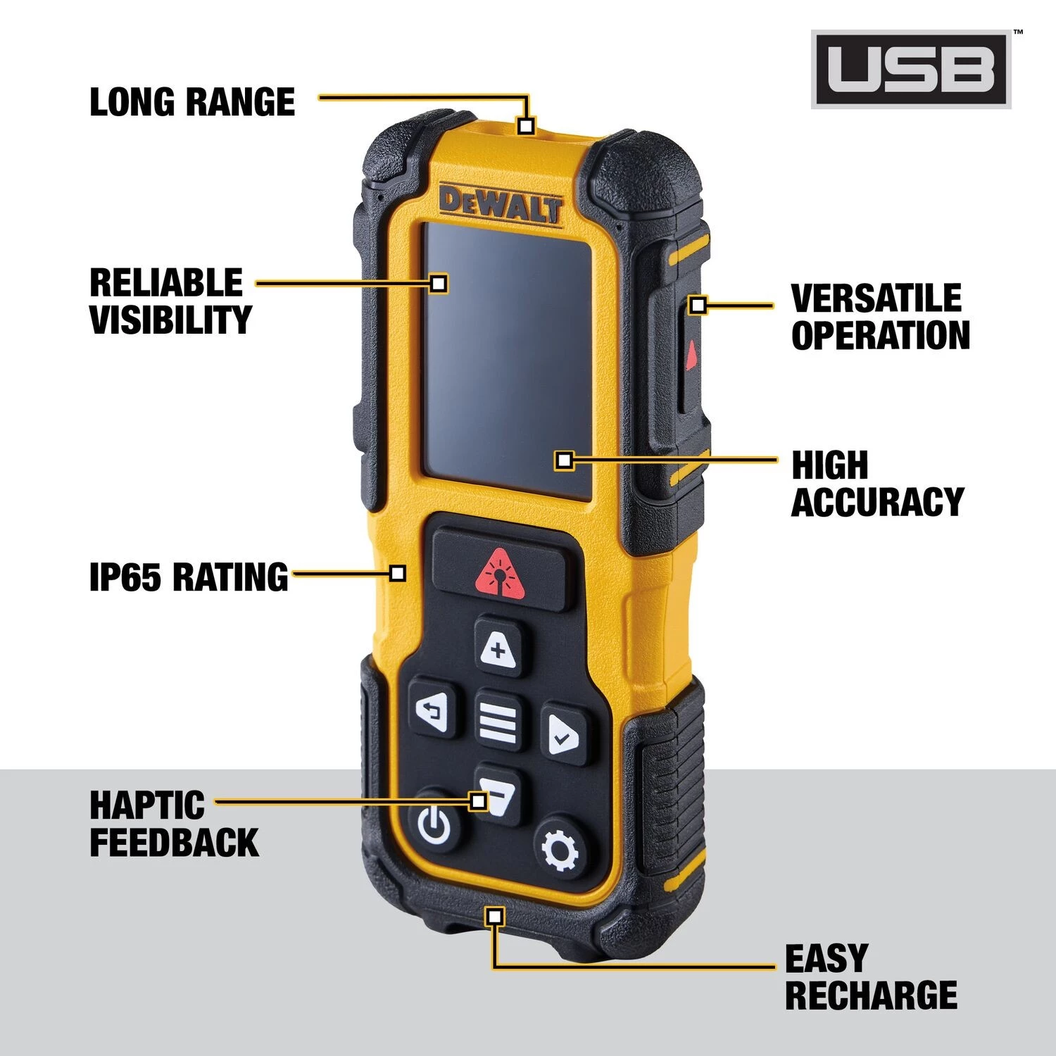 DeWALT DWHT78200-XJ Afstandsmeter - Bluetooth - 60m - rood-image