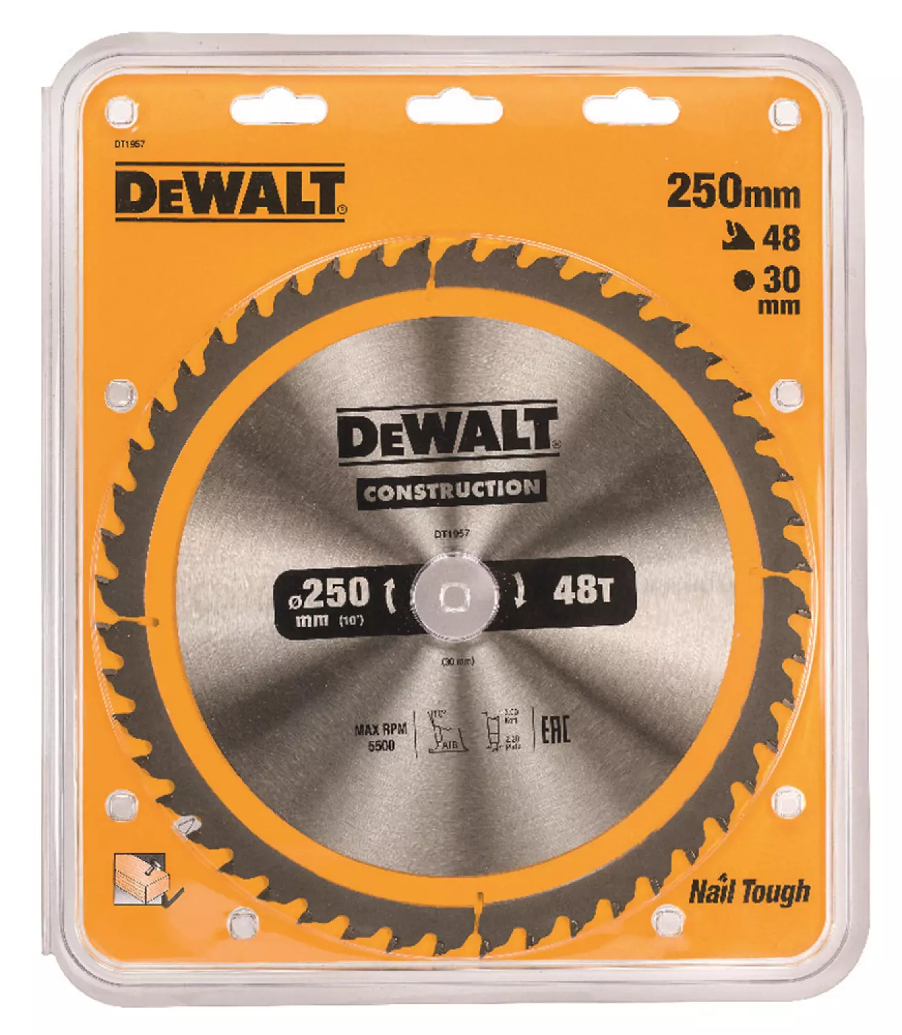 DeWALT DT1957 Extreme Cirkelzaagblad - 250 x 30 x 48T - Hout (Met nagels)-image
