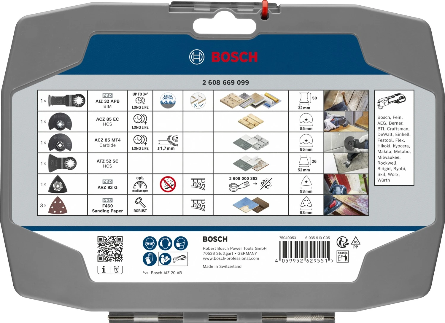 Bosch 2608669099 Kit de rénovation standard pour outils multifonctions pour divers matériaux (8 pièces)