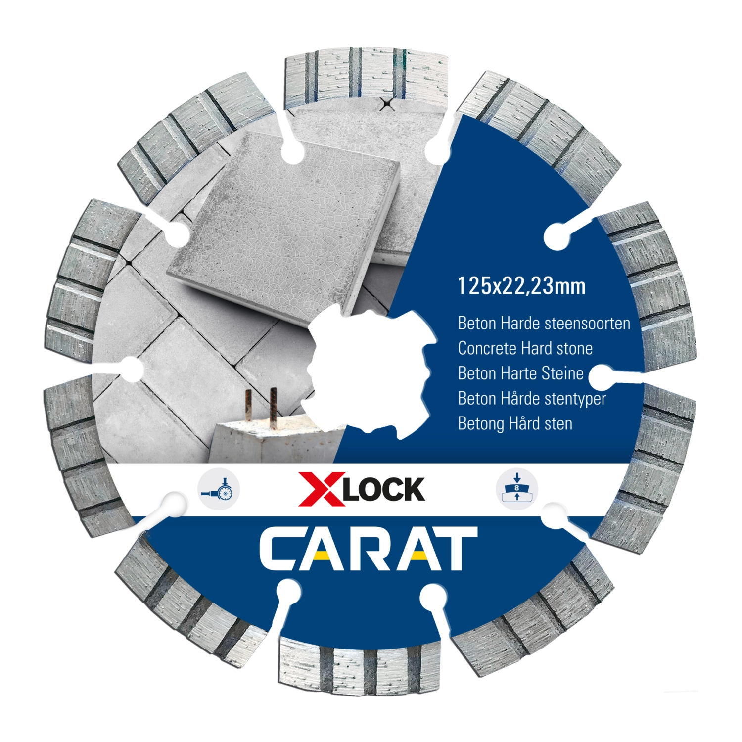 Carat CCXLOCK125 X-Lock Diamantdoorslijpschijf - Beton - 125x22,23mm-image