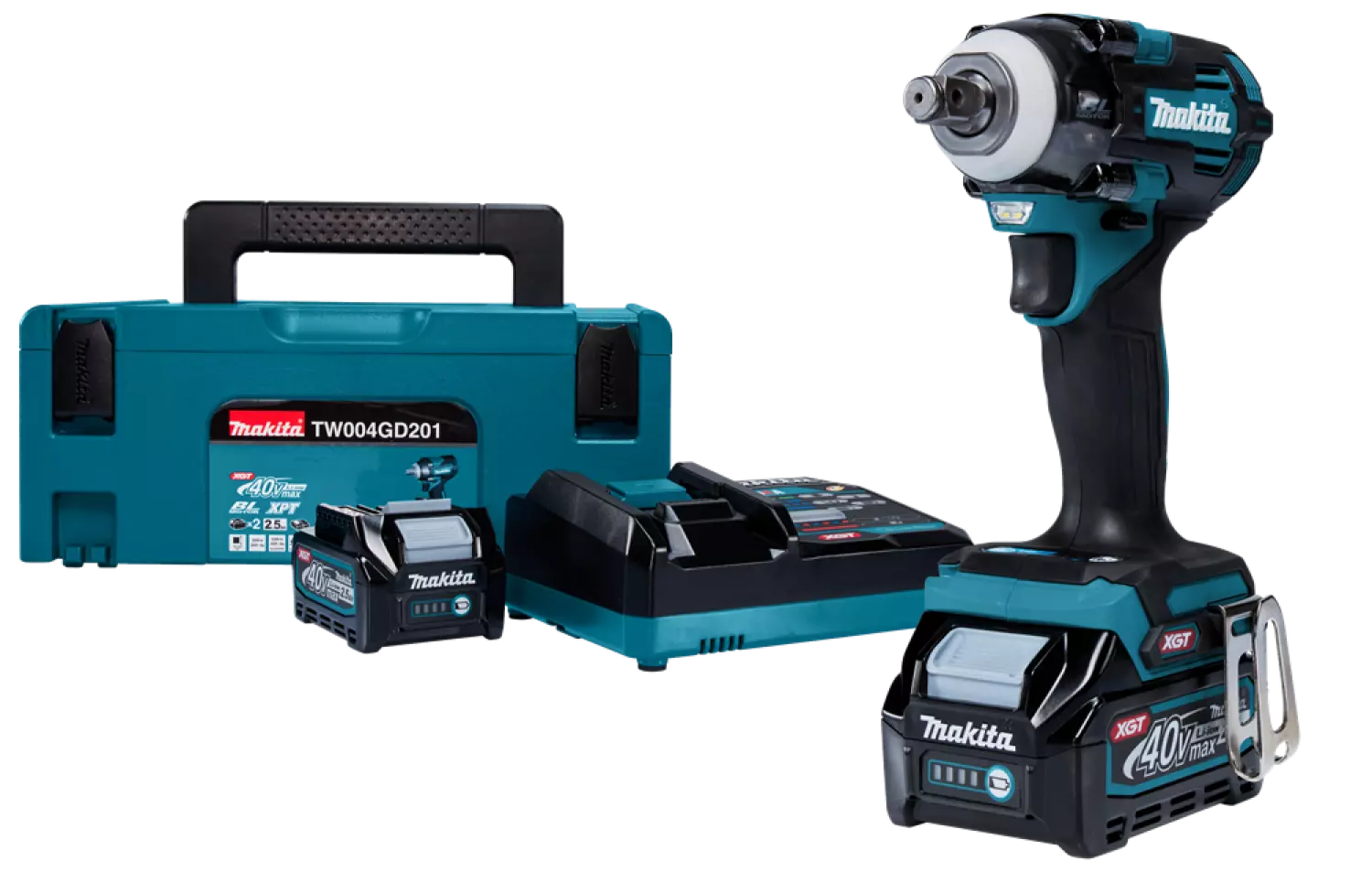 Makita TW004GD201 Boulonneuse à chocs sans-fil - XGT 40V max Li-ion - 2 batteries 2,5 Ah - Mbox - Brushless-image