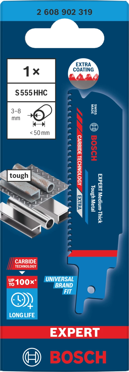 Bosch EXPERT S555HHC Medium-Thick Tough reciprozaagblad - 50mm - metaal-image