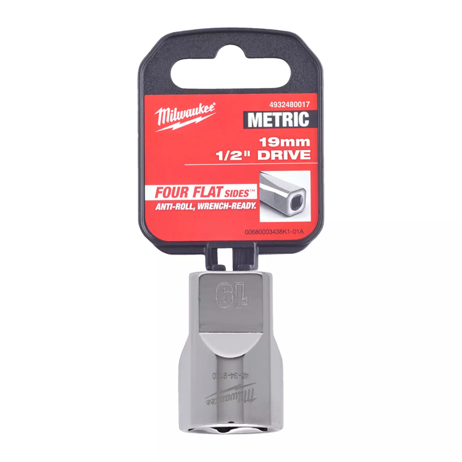 Milwaukee 4932480017 Dop - 1/2" FOUR FLAT™ - 19mm-image