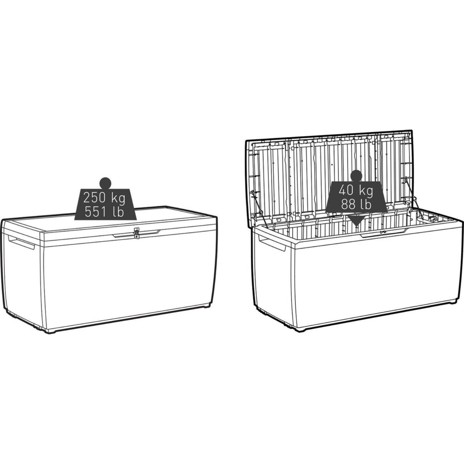 Keter 227484 Springwood opbergbox - 305L - 123,5x53,5x57cm-image