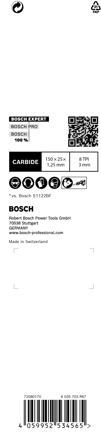 Bosch 2608900366 EXPERT Reciprozaagblad S955CHC - Thick Tough Metal (3st)-image