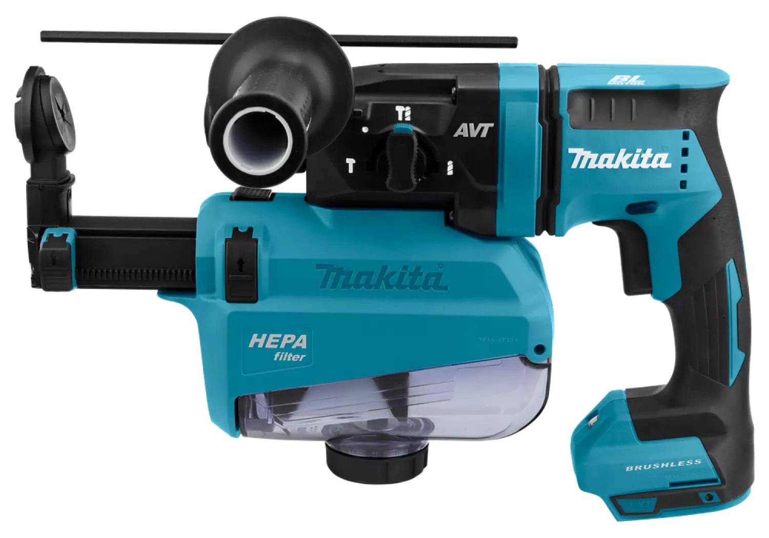 Makita DHR182ZWJU - Perforateur burineur sans-fil - 18V Li-ion - SDS-plus - Machine seule - Système d'aspiration - MAKPAC - 1,7 J - Brushless-image