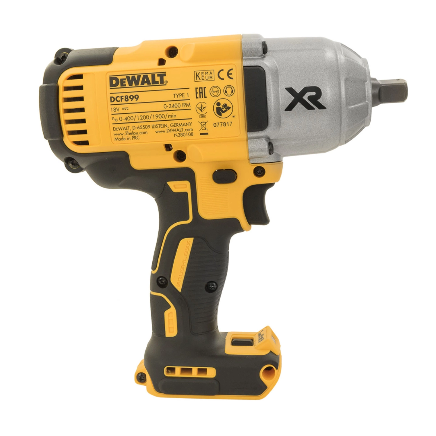 DeWALT DCF899N - Clé à choc sans fil Li-Ion 18V (machine seule) - 1/2" - moteur brushless-image