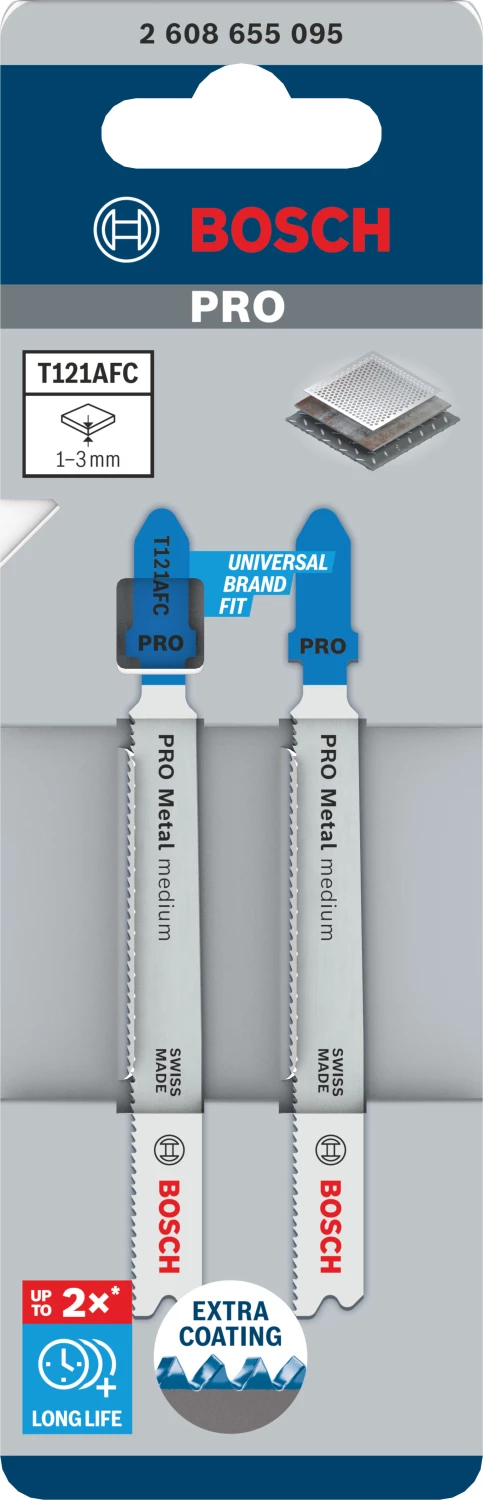 Bosch 2608655095 PRO T121AFC Decoupeerzaagblad Medium - Metaal (2 stuks)-image
