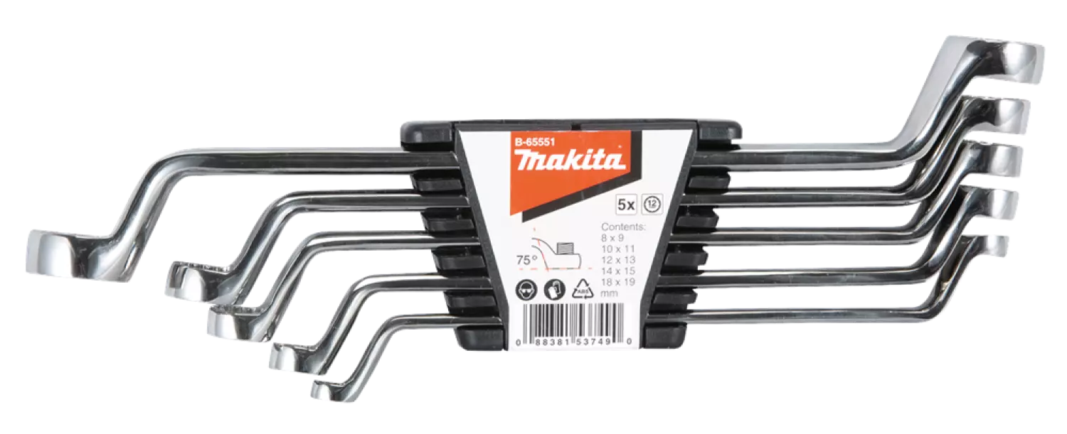 Makita B-65551 5-delige Ringsleutelset - 8-19mm-image