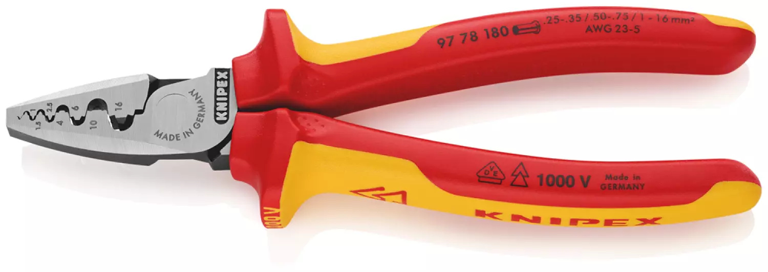 Knipex 9778180 Krimptang voor adereindhulzen - 180mm-image