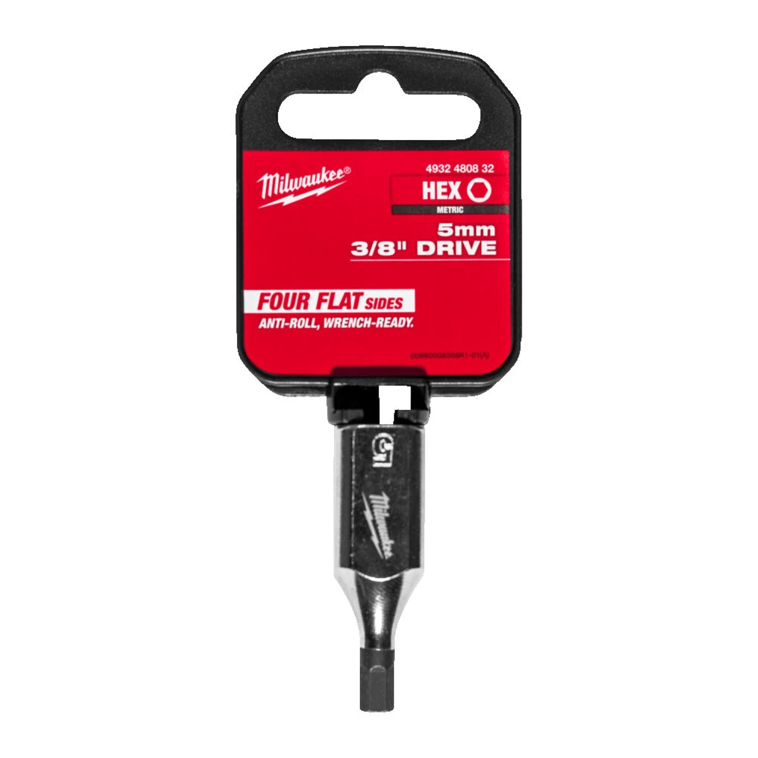 Milwaukee 4932480832 Douille à embout - 3/8" FOUR FLAT - Hex 5mm