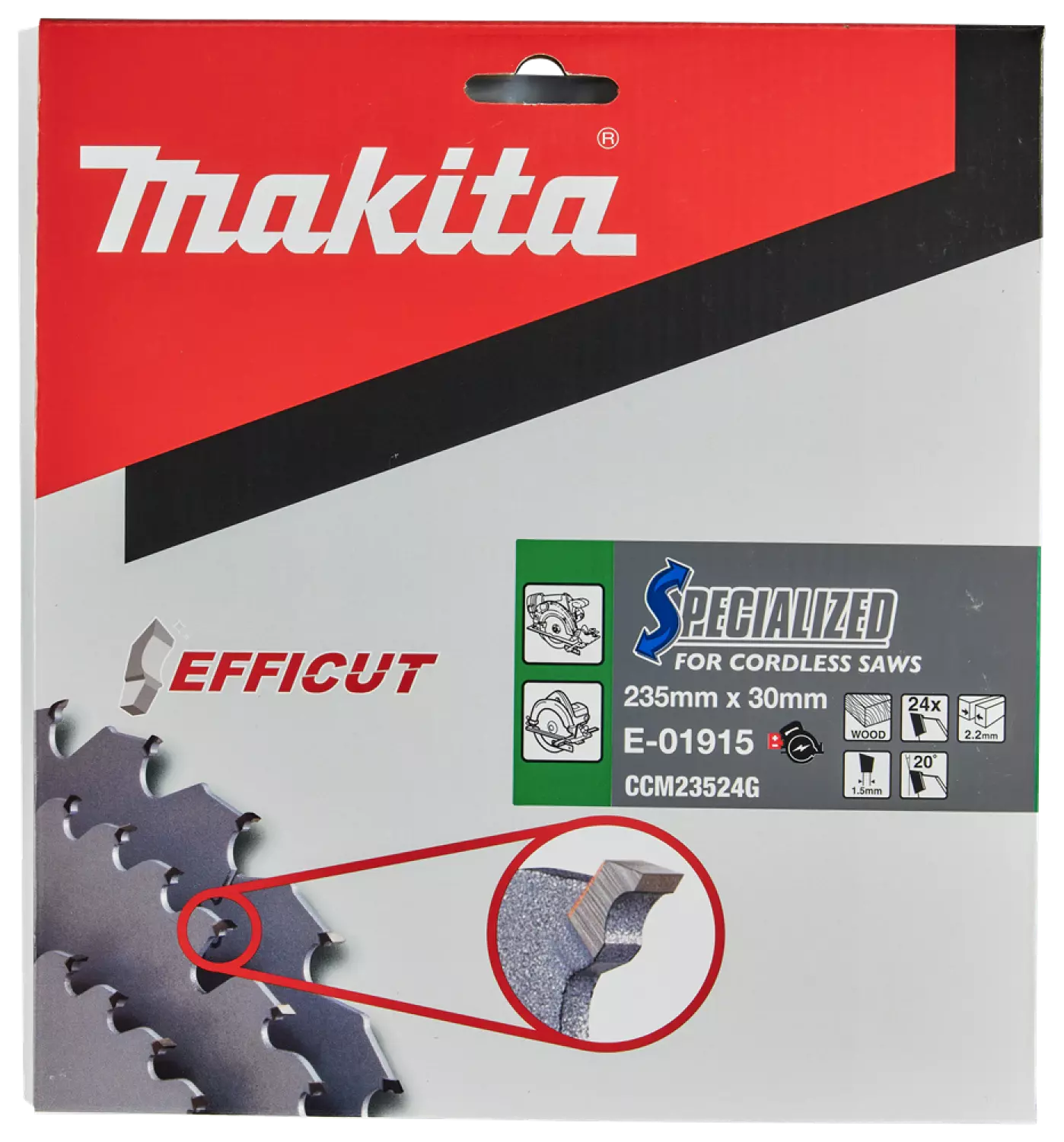 Makita E-01909 Lame de scie circulaire Bois - 235x30x22mm 24T-image