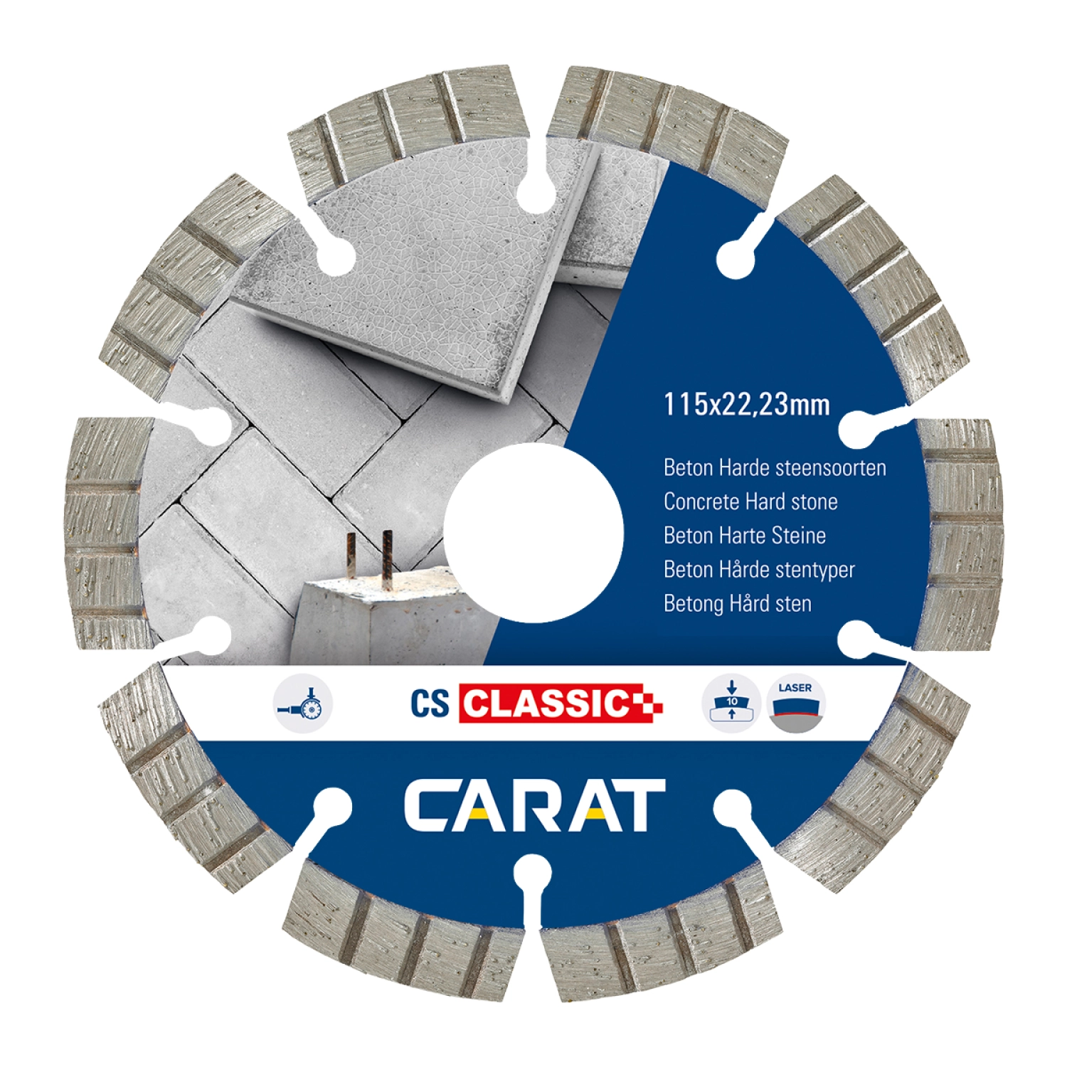 Carat CSC1153000 Lame de scie diamantée pour coupe à sec - 115 x 22,23mm - Béton-image