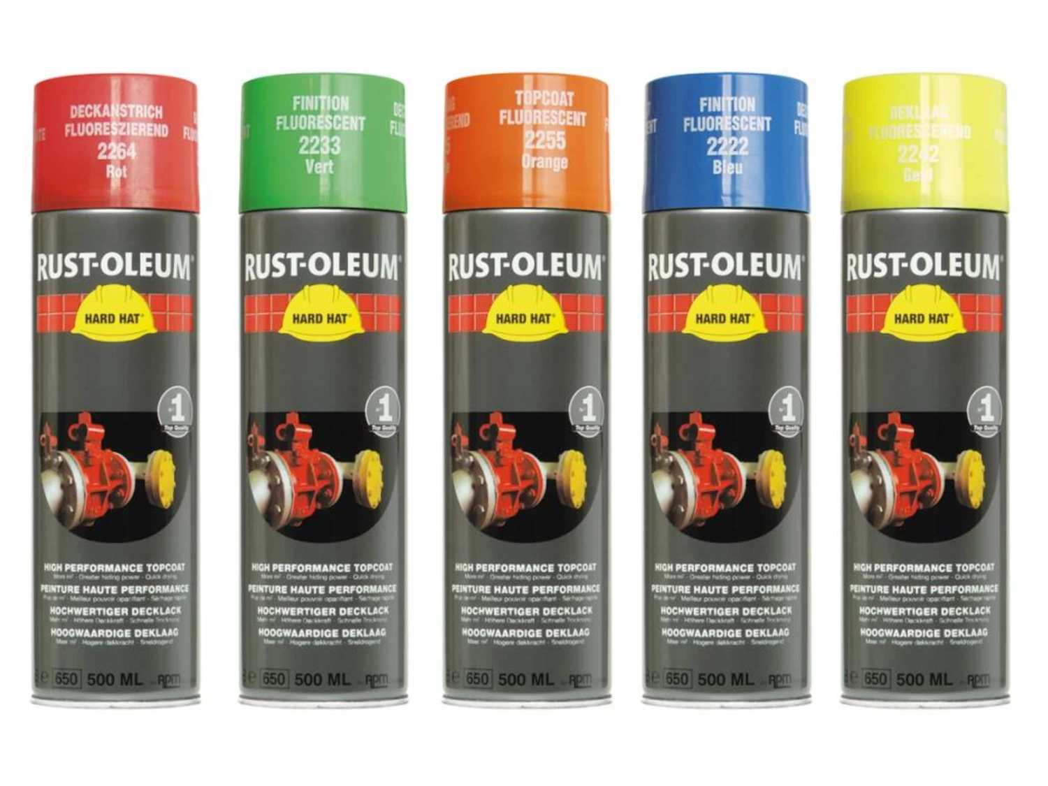 Rust-Oleum 2242 Hard Hat Spuitbus - fluorescerend geel  - 0,5L-image