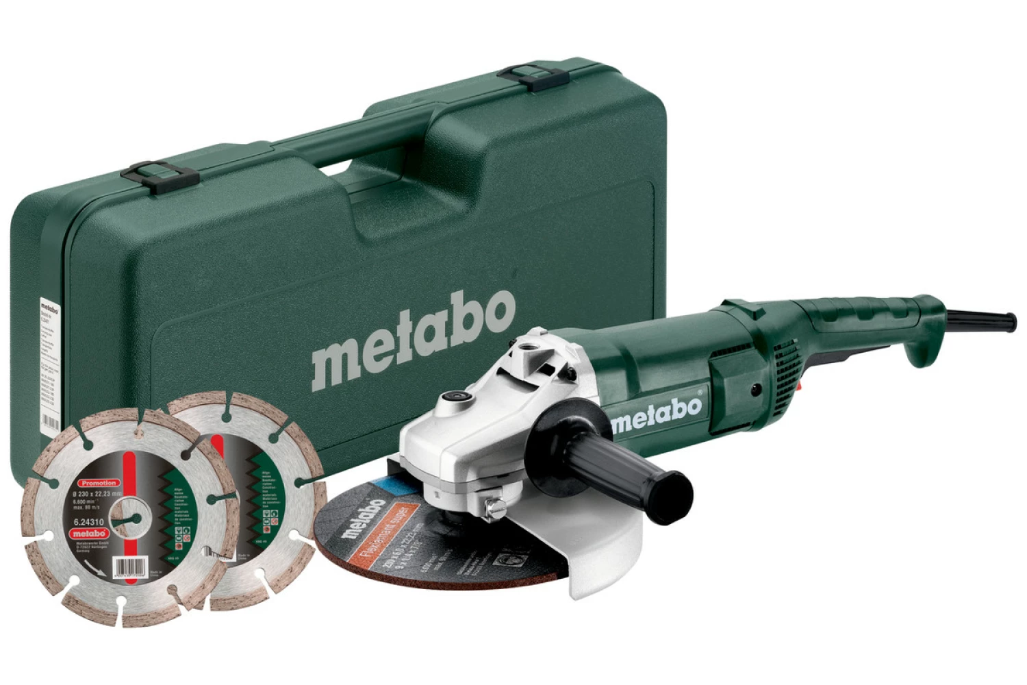 Metabo WE 2200-230 Haakse slijper set incl. 2 slijpschijven in koffer - 2200W - 230mm-image