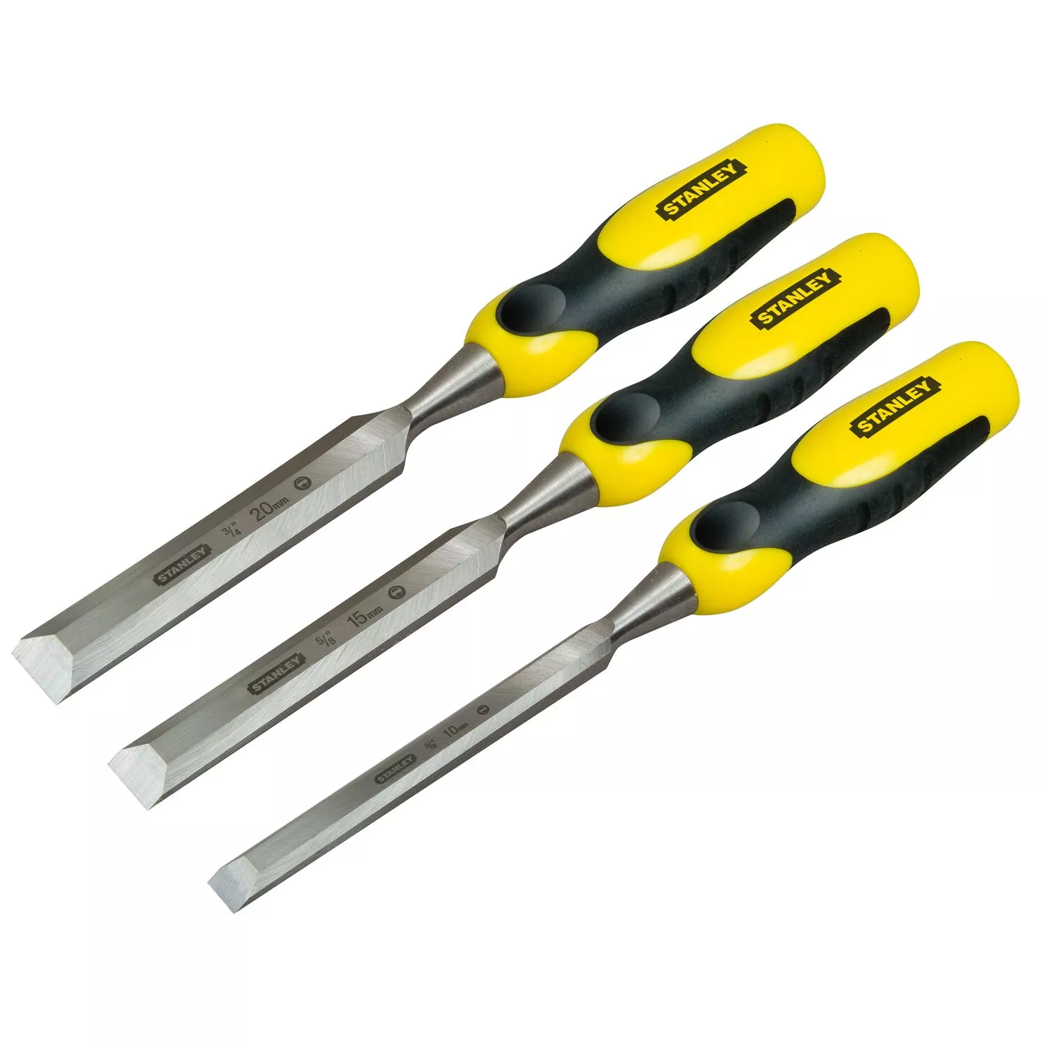 Stanley 2-16-887 Jeu de ciseaux à bois 3 pièces Dynagrip - 10/15/20 mm