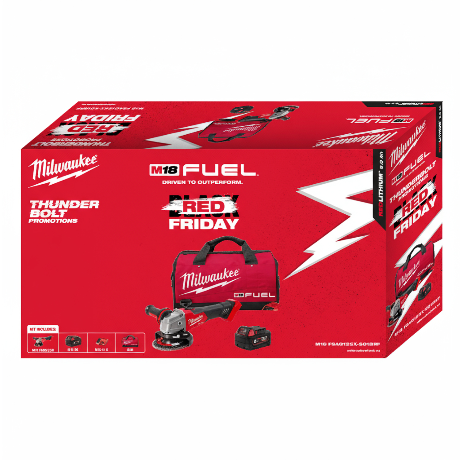 Milwaukee M18 FSAG125XB-501B 18V Li-ion accu haakse slijper set (1x 5.0Ah accu) in tas - 125mm-image