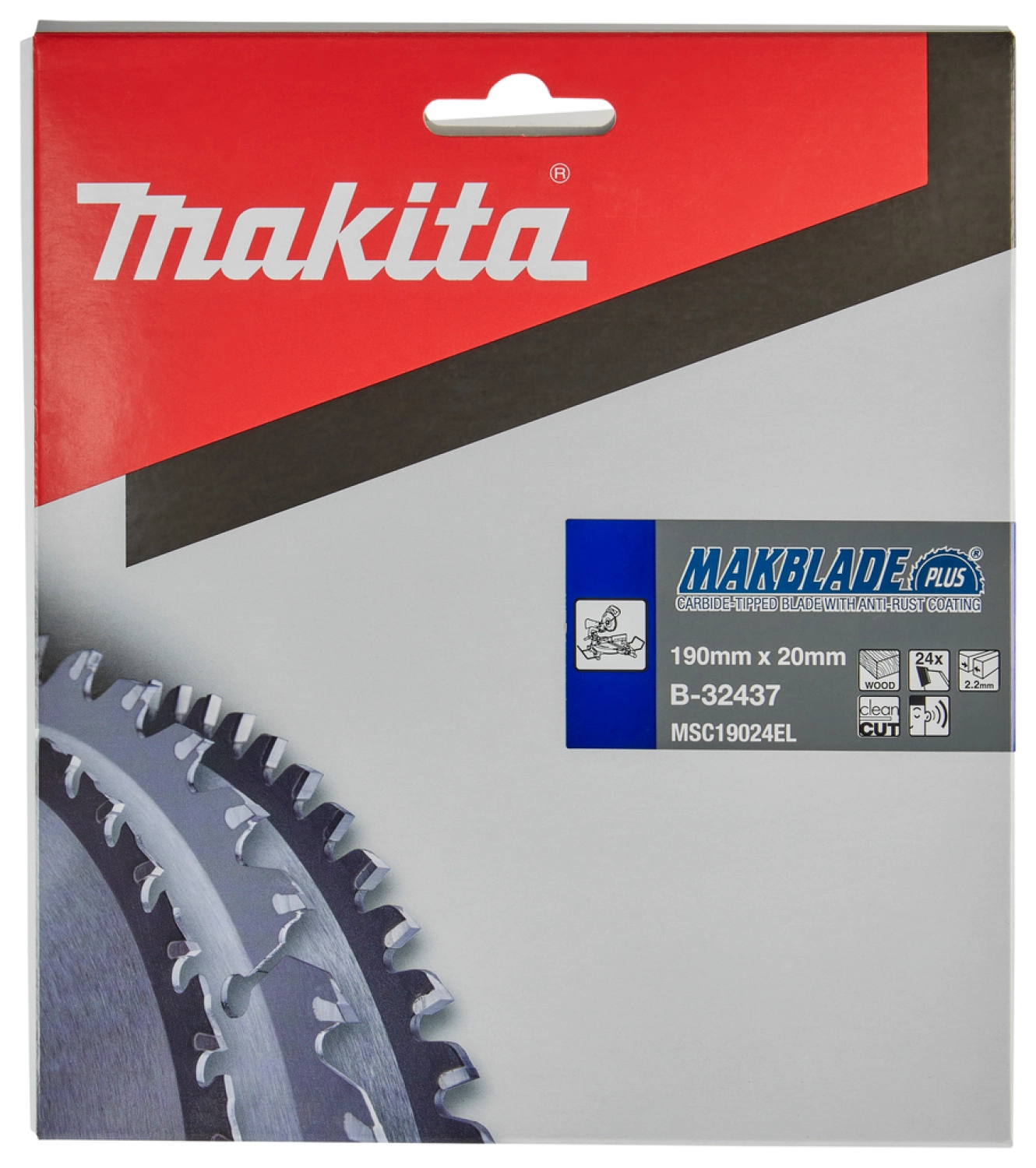 Makita B-32437 - Lame de scie à tronçonner - 190x20x2,2mm 24T - Bois-image