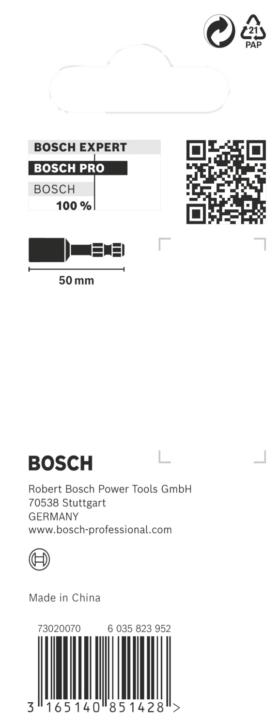 Bosch 2608522352 Impact control dopsleutel - zeskant - 10mm - 1/4'' (L=50mm)-image