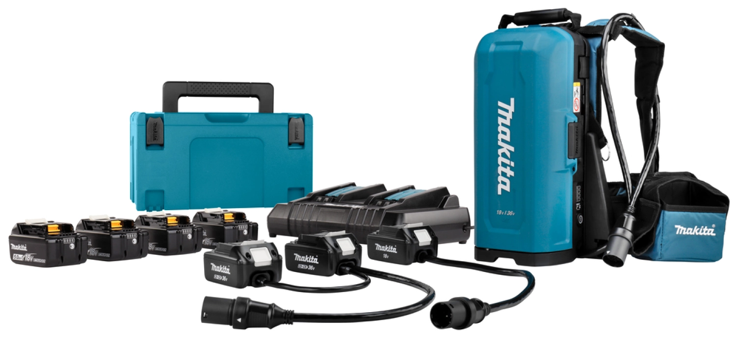 Makita PDC01X1 LXT 18V ruggedragen accustation PDC01 met 2x18V adapter incl. starterkit (4x 5,0Ah)-image