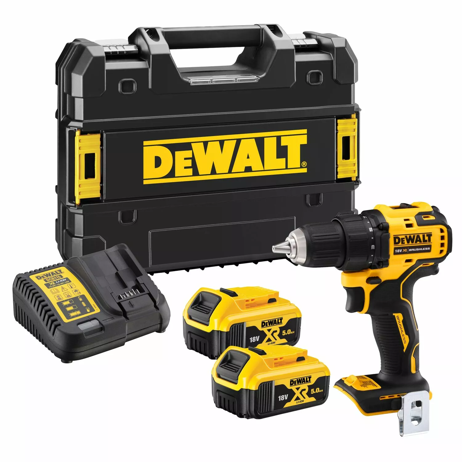 DeWALT DCD708P2T-QW 18V Li-ion XR Accu Schroef-/boormachine set (2x 5.0Ah) in TSTAK koffer - koolborstelloos-image