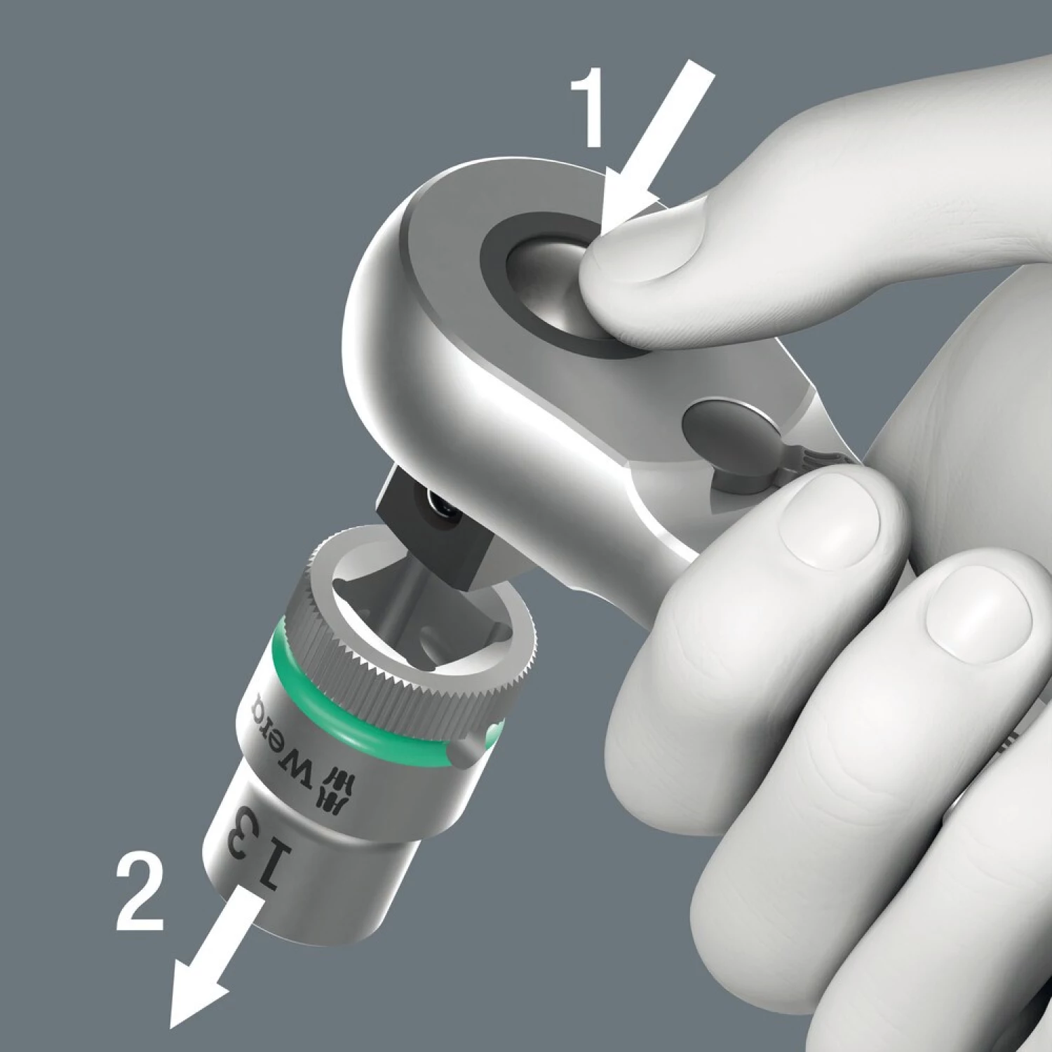 Wear 05004050001 29-delige 8100 SB 10 Zyklop Metal Ratel- en doppenset - 3/8"-image