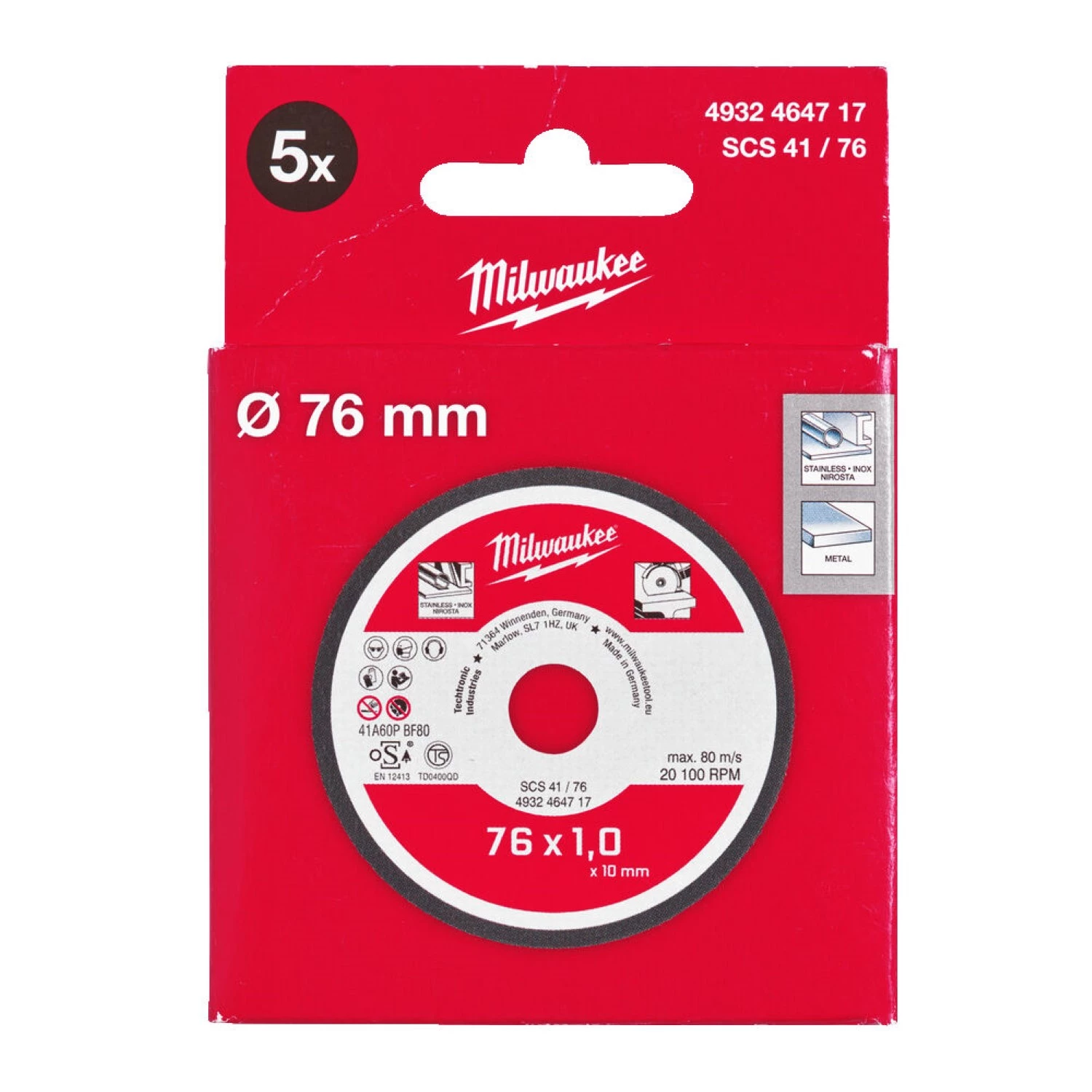 Milwaukee 4932464717 Snijschijf SCS41 - (3st) / 76 - 3pc-image
