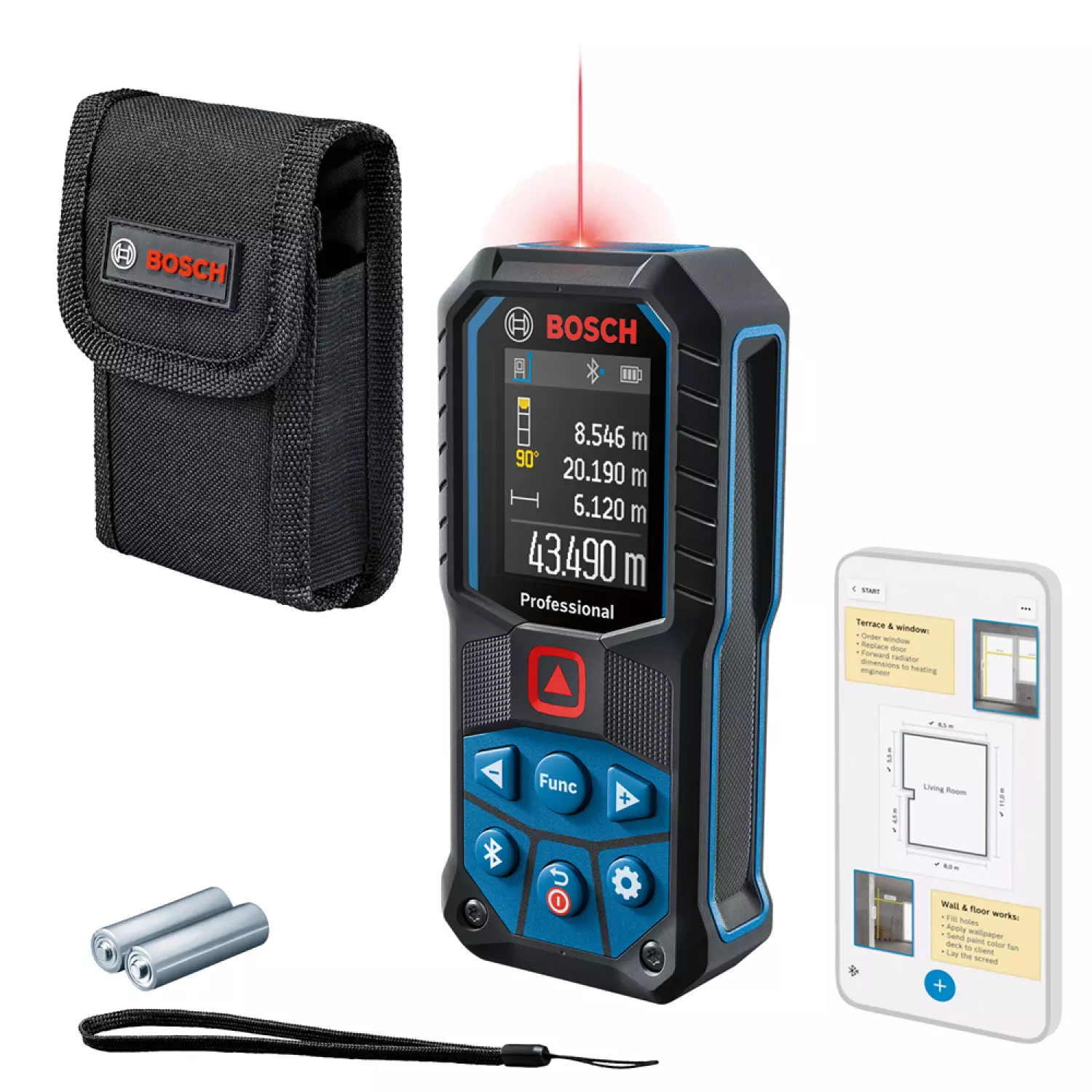 Bosch GLM 50-27 C Professional Laserafstandsmeter - 50m - rood-image