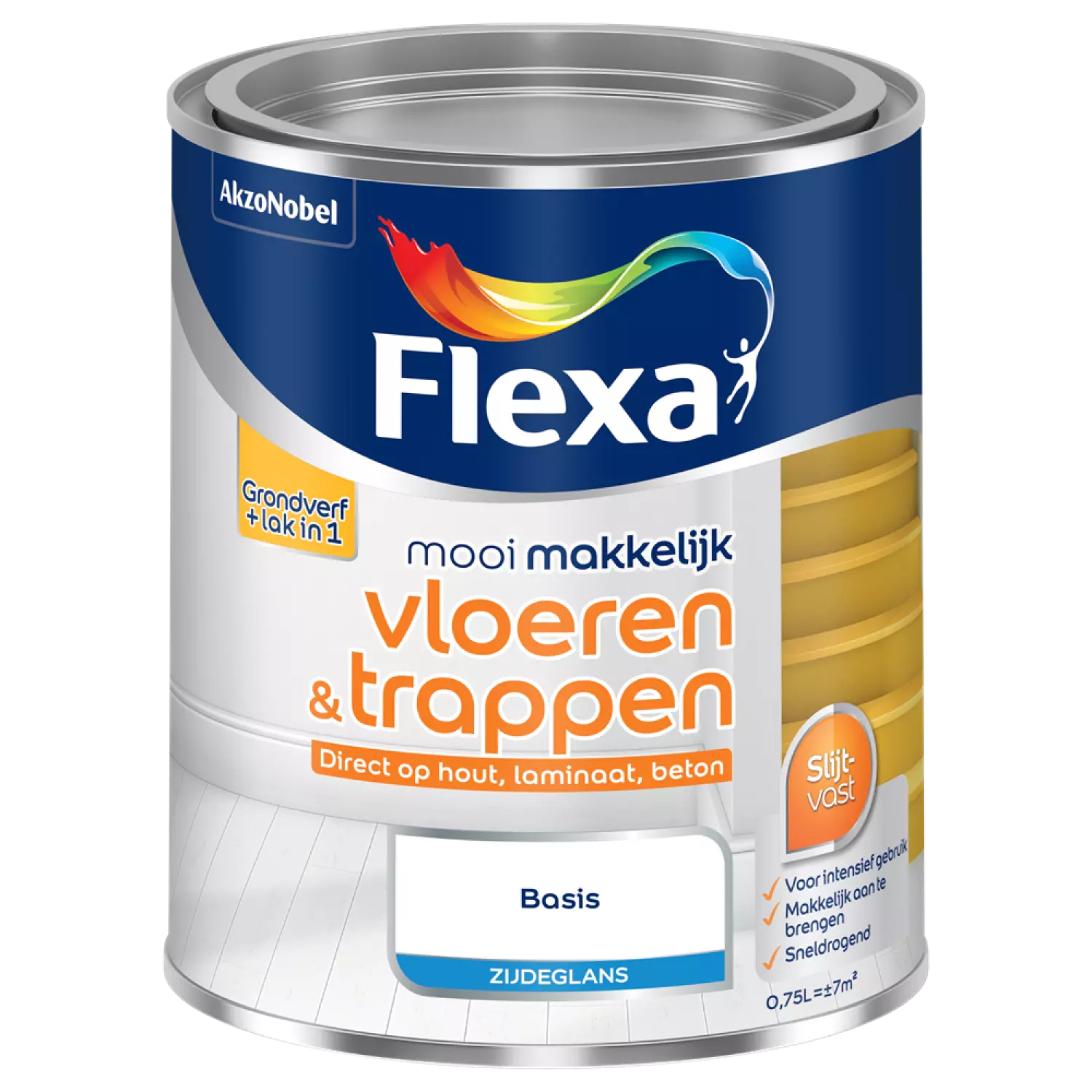 Flexa Mooi Makkelijk Vloeren & Trappen Zijdeglans - op kleur gemengd - 0,75L-image