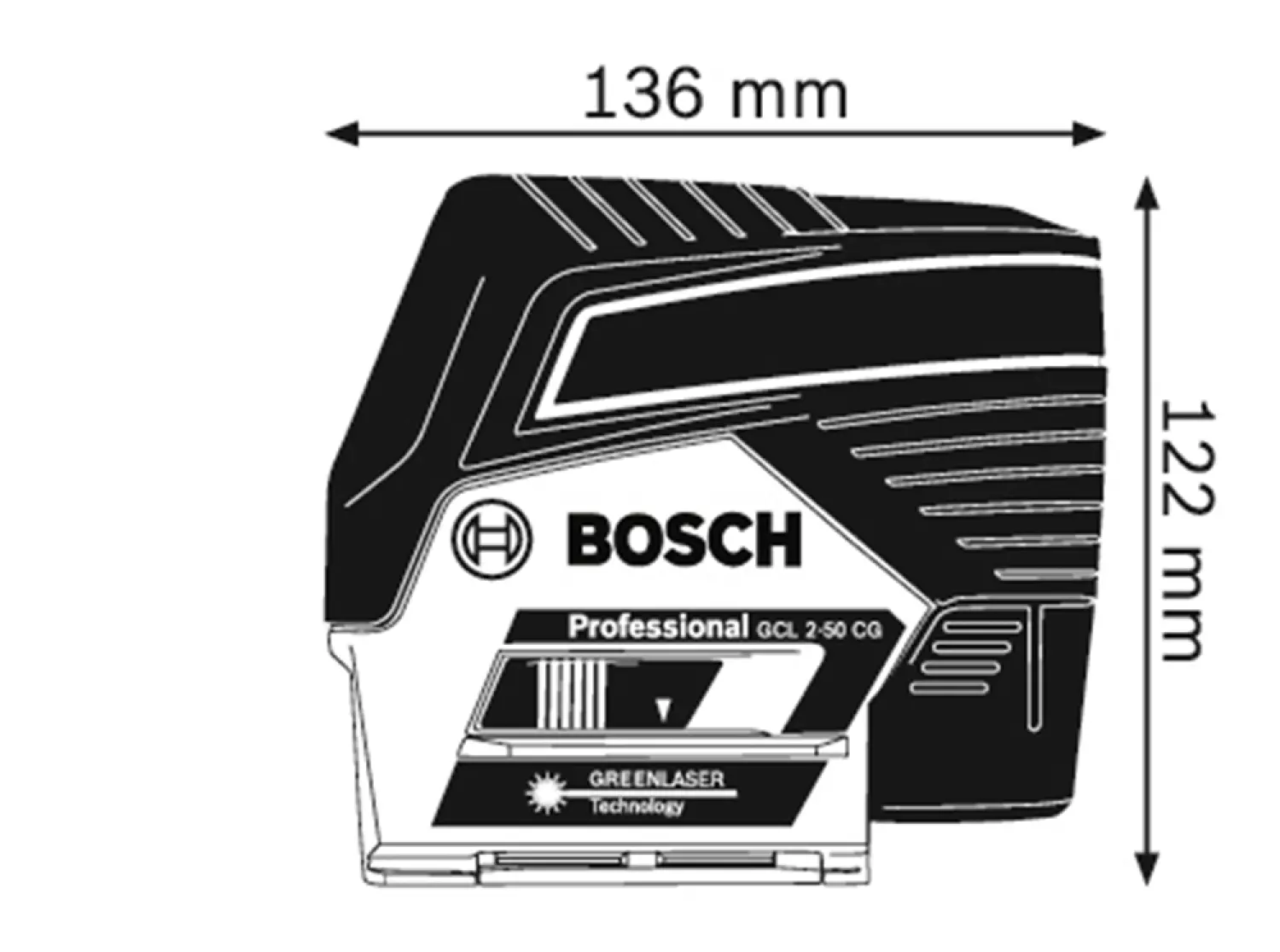 Bosch GCL 2-50 CG 12V Li-Ion accu Kruislijnlaser (1x 2,0Ah accu) set in L-Boxx - 20m-image