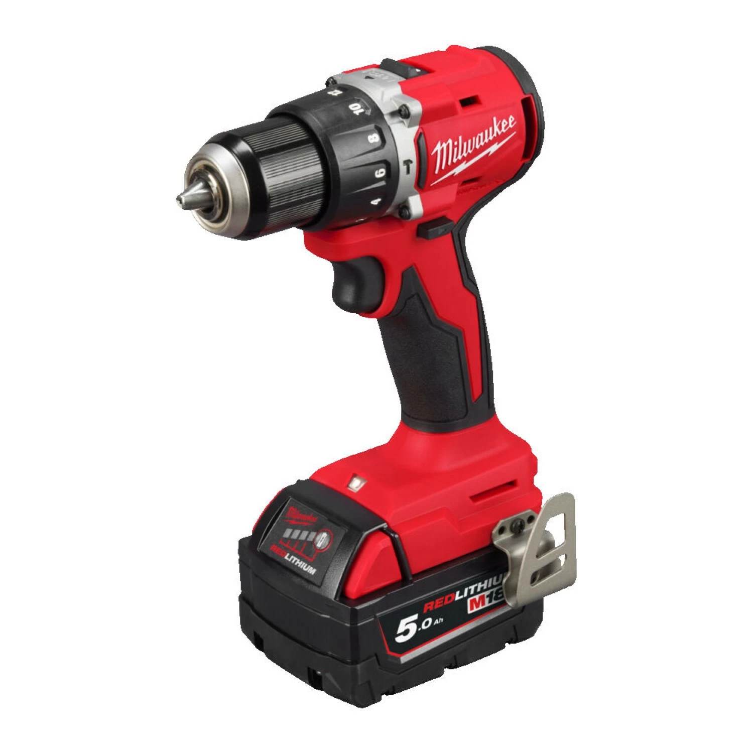 Milwaukee M18 BLPDRC-502C Perceuse à percussion (2x batterie 5.0Ah) - sans charbon - en coffret-image