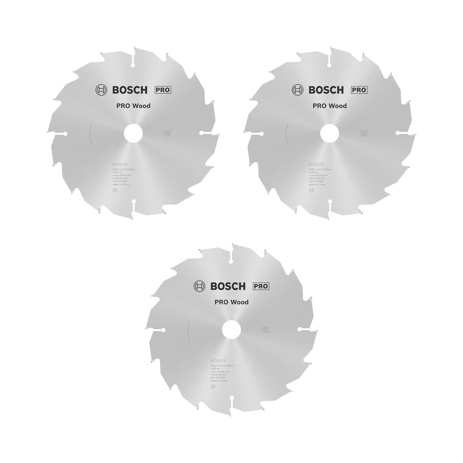 Bosch 2608644731 Jeu de lames de scie circulaire Pro - 190 mm - Bois-image