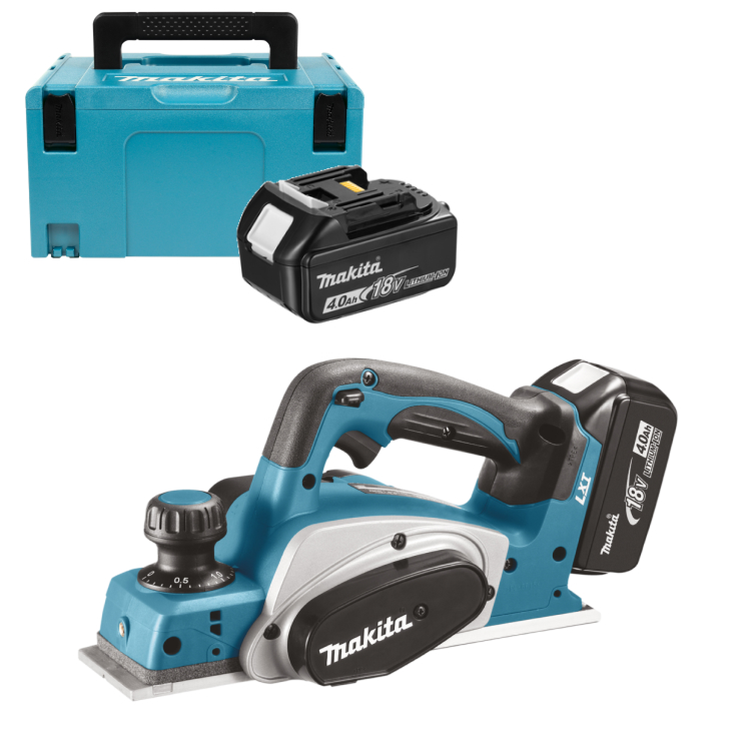 Makita BKP180RFJ 18V Li-Ion jeu de rabots sans fil (2x batterie 3.0Ah) dans Mbox - 82mm-image