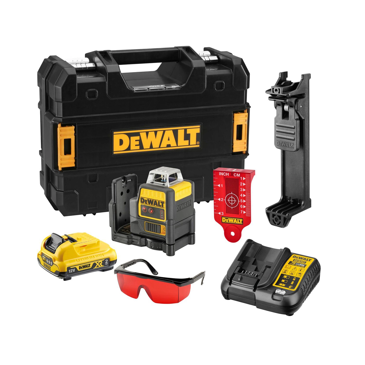 DeWALT DCE0811D1R-QW 12V Kruislijnlaser in koffer - 2x 360° - rood - 20m - IP65-image