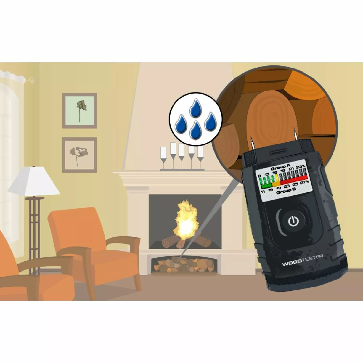 Laserliner 082.006A - Appareil de mesure infrarouge WoodTester-image