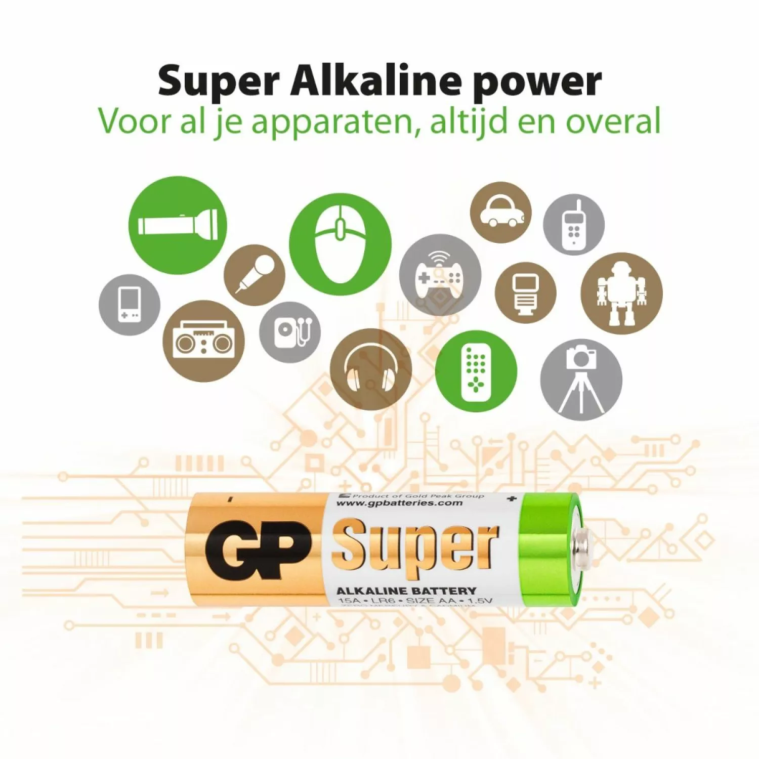 Piles GP Alkaline super - AA - 1,5V (40 pce)