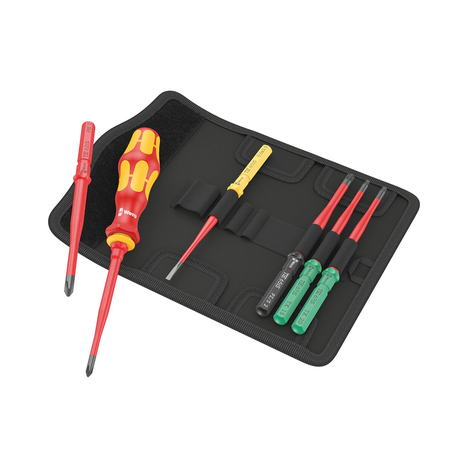 Wera 05006603001 Set 7 pièces Kraftform Kompakt VDE 7 Extra Slim 1 Tool Finder Jeu de lames interchangeables dans un étui