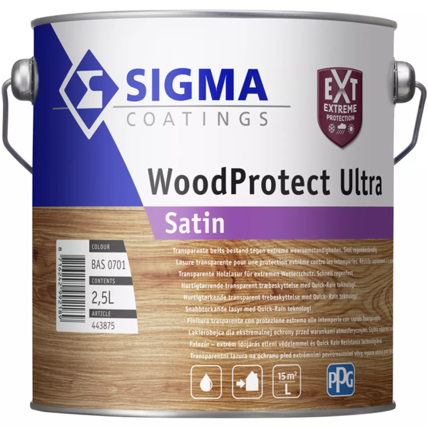 Sigma WOODPROTECT ULTRA SATIN WB BASE Blanche 0701 2,5L-image