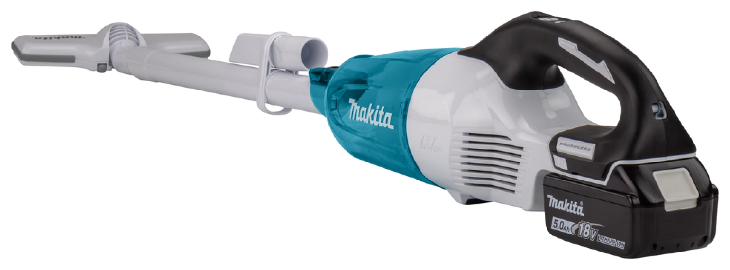 Makita DCL281RTWX - Aspirateur balai sans-fil - 18V Li-ion - kit (1x 5,0h) - 1500L / min - Brushless - blanc-image