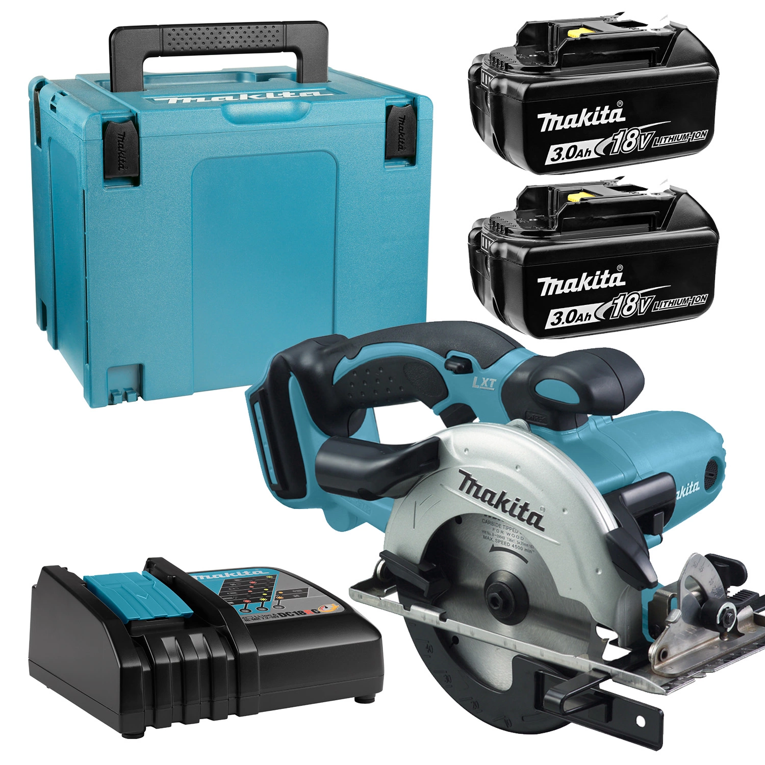 Makita BSS501RFX 18V Li-Ion accu cirkelzaag set (2x 3.0Ah accu) in Mbox - 136mm-image
