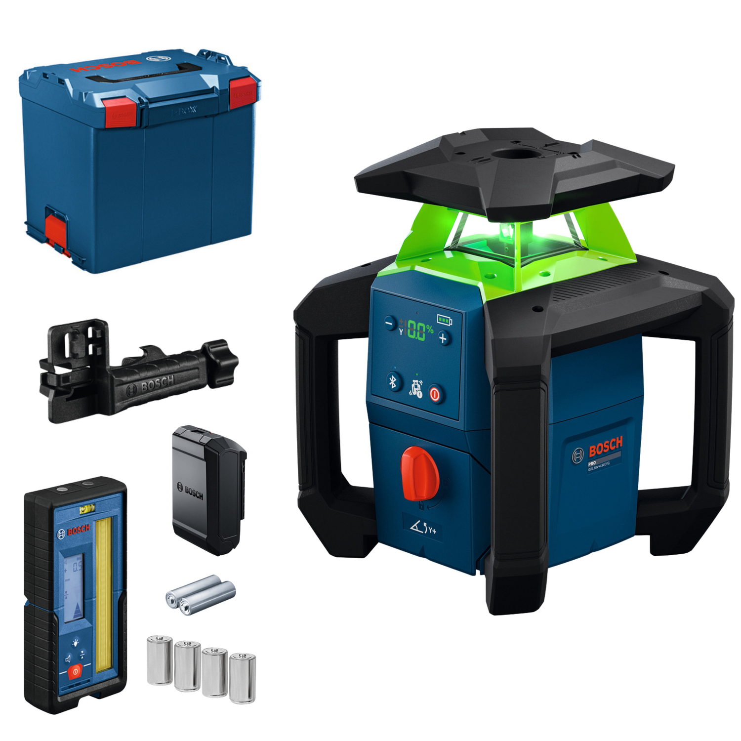 Bosch GRL 18V-4-34 CVG Roterende laser set incl. ontvanger in L-Boxx - groen - 30m - 1x 360° - IP66