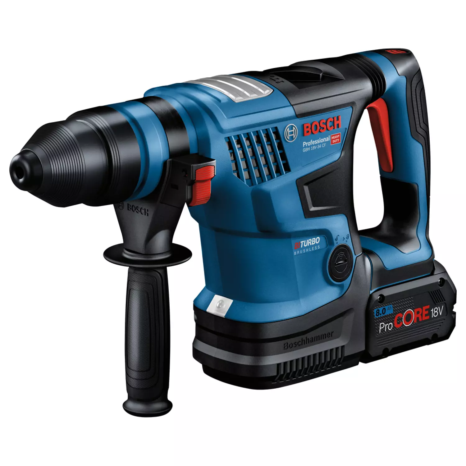 Bosch GBH 18V-34 CF 18V Li-ion accu BiTurbo boorhamer set - 2x ProCORE 18V 8,0 Ah - koolborstelloos-image