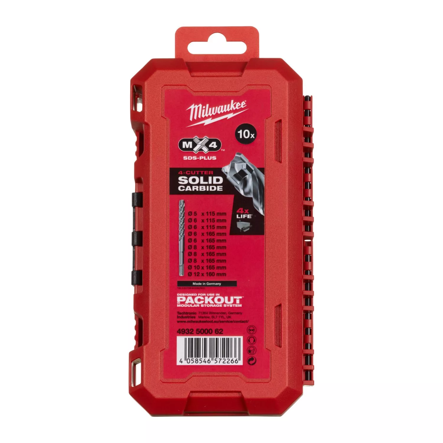 Milwaukee 4932500062 10-delige SDS-Plus MX4 hamerborenset - 4-kanten snijdend-image