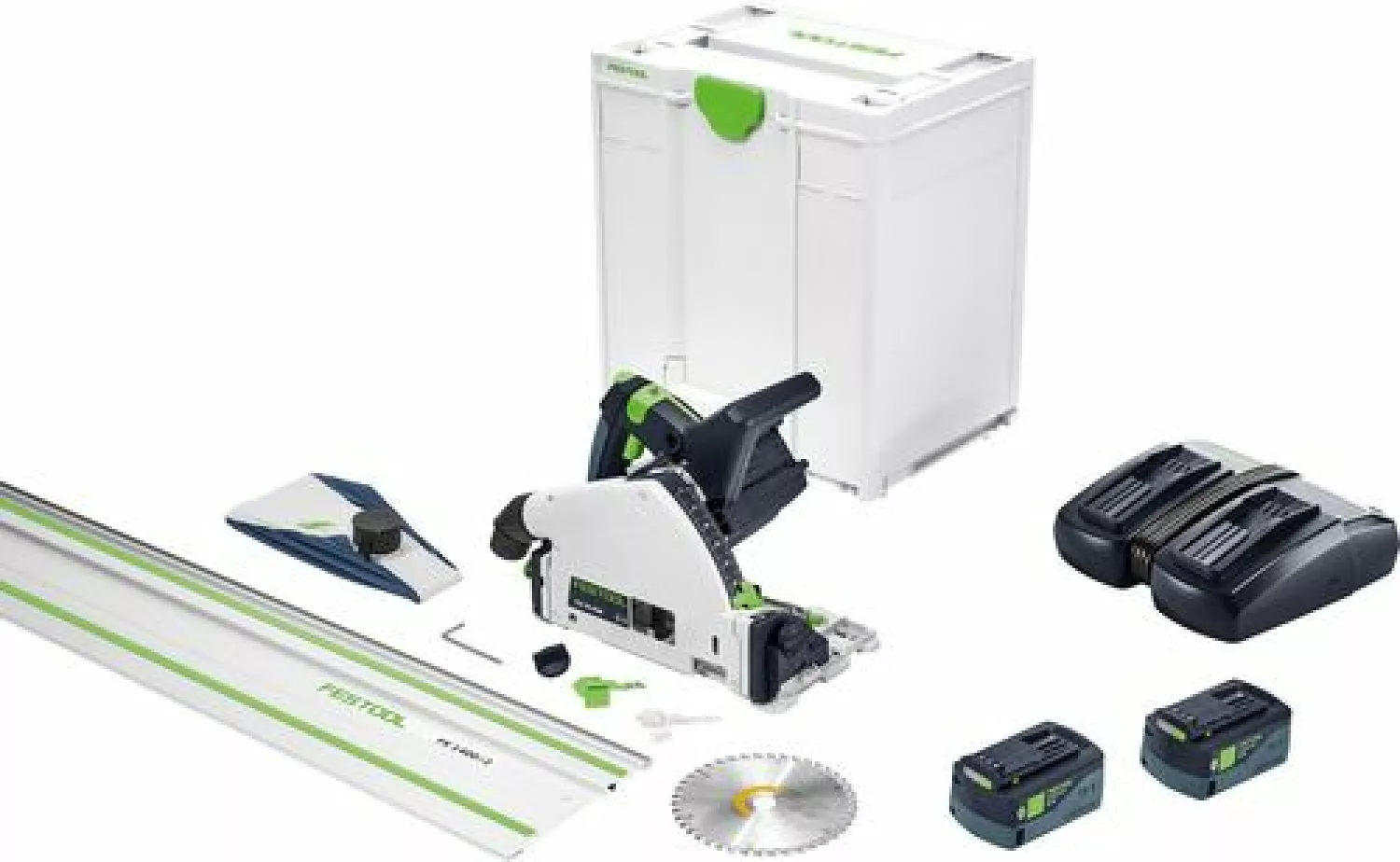 Festool 577391 Scie plongeante sans fil  set (2x 5.0Ah) incl. rail de guidage dans systainer - 1400mm-image