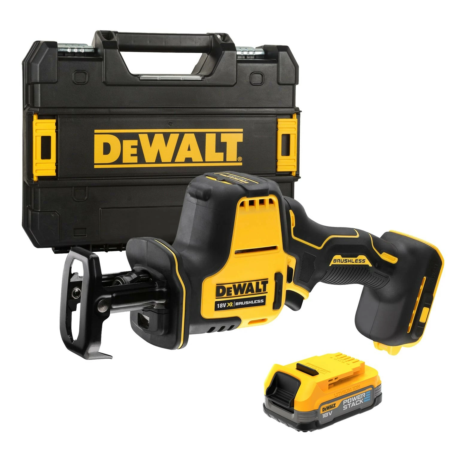 DeWALT DCS369M2 18V Li-ion XR accu reciprozaag set (2x 4.0Ah) in TSTAK - koolborstelloos-image