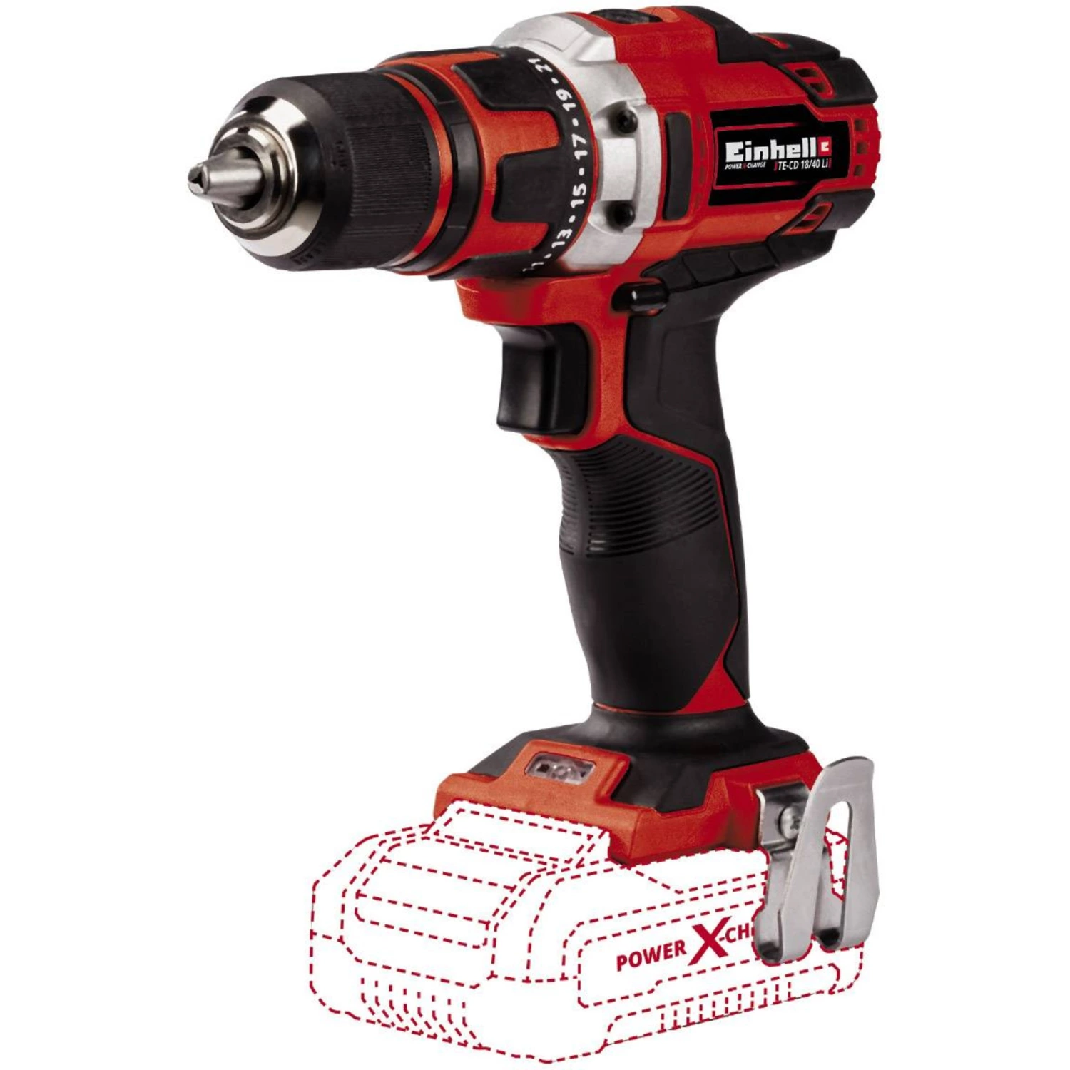 Einhell TE-CD 18/40 Li Solo - Perceuse visseuse sans fil Li-Ion 18V (machine seule) - 40 Nm-image