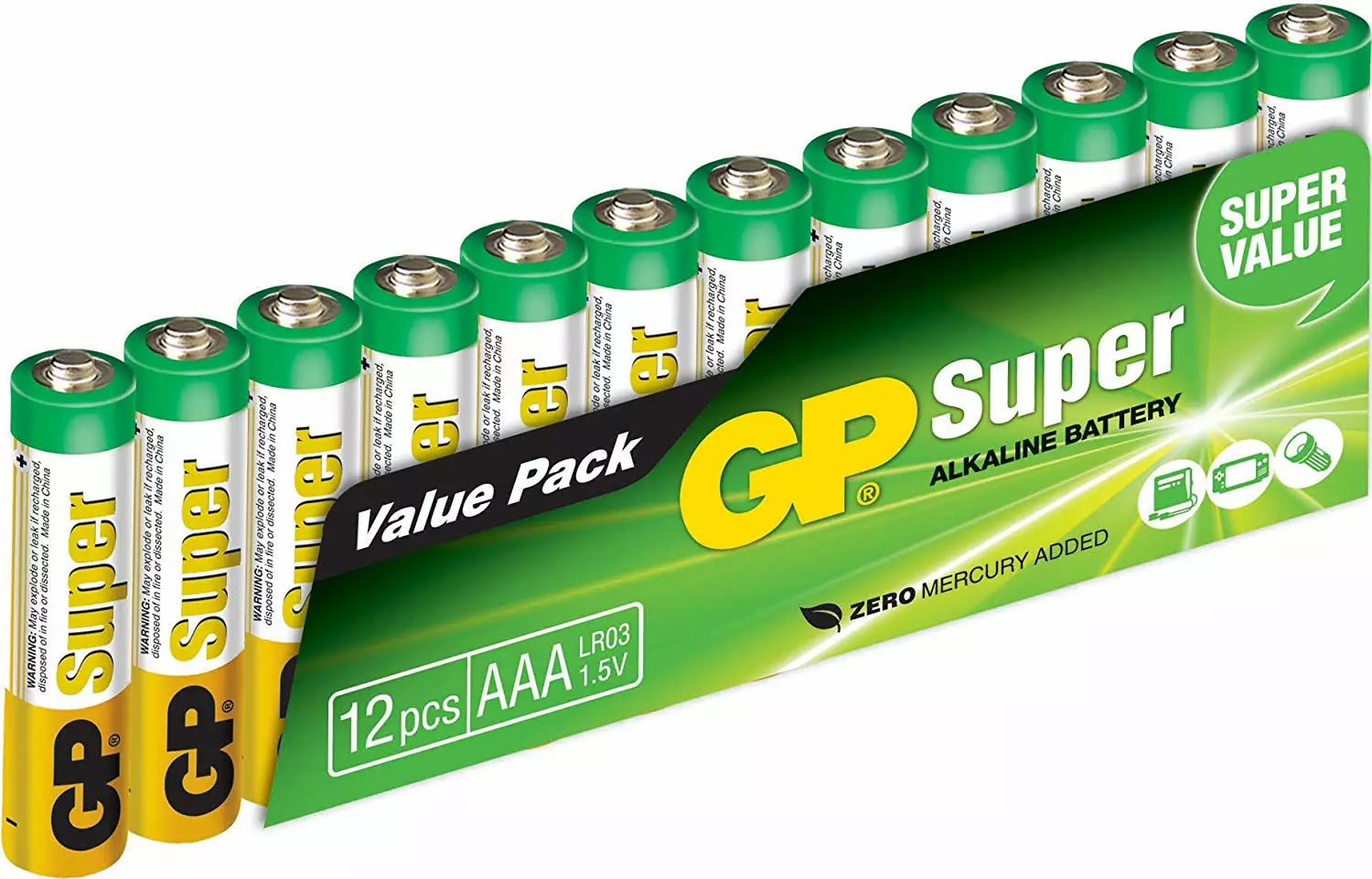 GP Alkaline Super Batterijen - AAA - 1,5V (12st)-image